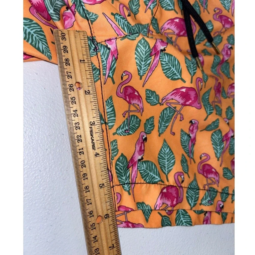 BEACH BROS Mens Swim Trunks Board Shorts Orange‎ Pink Flamingo XL Bright 6 inch